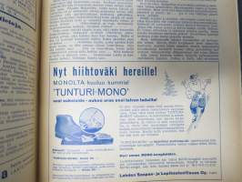 Pyrkijä 1936 -sidottu vuosikerta ("sidottu E. Tiluksen kirjansitomossa (Oulu, Isokatu 28, 20.12.1937"), Nuorisoseuraliikkeen lehtijulkaisu, monipuolinen sisältö
