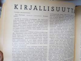 Pyrkijä 1936 -sidottu vuosikerta ("sidottu E. Tiluksen kirjansitomossa (Oulu, Isokatu 28, 20.12.1937"), Nuorisoseuraliikkeen lehtijulkaisu, monipuolinen sisältö