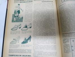 Pyrkijä 1936 -sidottu vuosikerta ("sidottu E. Tiluksen kirjansitomossa (Oulu, Isokatu 28, 20.12.1937"), Nuorisoseuraliikkeen lehtijulkaisu, monipuolinen sisältö