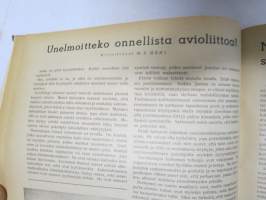 Pyrkijä 1936 -sidottu vuosikerta ("sidottu E. Tiluksen kirjansitomossa (Oulu, Isokatu 28, 20.12.1937"), Nuorisoseuraliikkeen lehtijulkaisu, monipuolinen sisältö