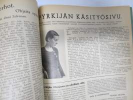 Pyrkijä 1936 -sidottu vuosikerta ("sidottu E. Tiluksen kirjansitomossa (Oulu, Isokatu 28, 20.12.1937"), Nuorisoseuraliikkeen lehtijulkaisu, monipuolinen sisältö