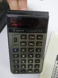 Canon Palmtronic F5 -taskulaskin + käyttöohjekirja + alkuperäinen kotelo