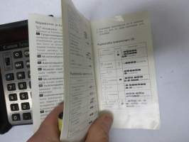 Canon Palmtronic F5 -taskulaskin + käyttöohjekirja + alkuperäinen kotelo