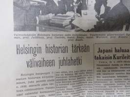 Uusi Suomi la 19.5.1951, Alfred S.M. Töyrä taiteilija Amerikasta, Lemillä miljoonapalo tulitikkuleikeistä, Matkavaluutan verotuslaki, Picada Finlandes Argentiinassa