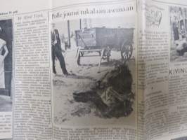 Uusi Suomi la 19.5.1951, Alfred S.M. Töyrä taiteilija Amerikasta, Lemillä miljoonapalo tulitikkuleikeistä, Matkavaluutan verotuslaki, Picada Finlandes Argentiinassa