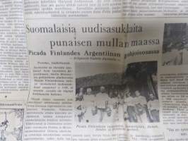 Uusi Suomi la 19.5.1951, Alfred S.M. Töyrä taiteilija Amerikasta, Lemillä miljoonapalo tulitikkuleikeistä, Matkavaluutan verotuslaki, Picada Finlandes Argentiinassa