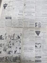 Uusi Suomi la 19.5.1951, Alfred S.M. Töyrä taiteilija Amerikasta, Lemillä miljoonapalo tulitikkuleikeistä, Matkavaluutan verotuslaki, Picada Finlandes Argentiinassa