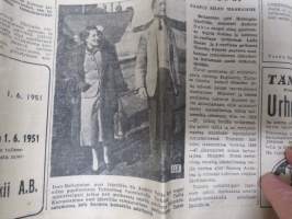 Uusi Aura pe 1.6.1951, Lakkiaiset, Koksi säännöstelty, Turun kauppakorkeakoulun ensimmäiset ekonomit, Hemmo Airamo, ym.