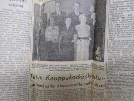 Uusi Aura pe 1.6.1951, Lakkiaiset, Koksi säännöstelty, Turun kauppakorkeakoulun ensimmäiset ekonomit, Hemmo Airamo, ym.