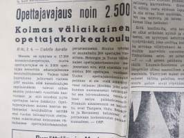 Uusi Aura su 3.6.1951, Raisio - Upalinko kartano palanut, Uudenkaupungin saaristossa, Palontorjuntaviikko, ym.