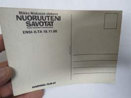 Mikko Niskasen elokuva "Nuoruuteni savotat" - Kalle Päätalon romaaneista, Ensi-ilta 18.1.88 - National-Filmi Oy -elokuvan mainospostikortti