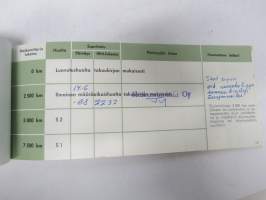 Volvo henkilöautot huoltokirja / 24.4.1968 toimitettu EYN-87, hyväkuntoinen, vain 2237 km huolto merkitty