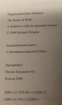 Työn säännöt : avain henkilökohtaiseen menestykseen