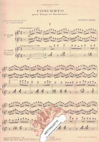 Concerto pour piano et orchestre avec réduction de l'orchestre pour un second piano