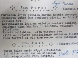 Turun Suomalaisen Yhteiskoulun VIII C (8E) -luokan Kronikka v. 1951, Jukka aaltonen, Heli Aarnio, Raili Alanen, Maija-Liisa Blomqvist, Hilkka Hietala...