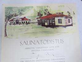 Outokumpu Oy - Outokummun kaivos - Saunatodistus nr 756 v. 1973 -myöntökirja (saajan nimi retusoitu kuvasta, on OK itse myöntökirjassa