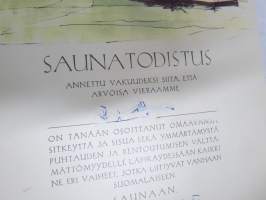 Outokumpu Oy - Outokummun kaivos - Saunatodistus nr 452 v. 1972 -myöntökirja (saajan nimi retusoitu kuvasta, on OK itse myöntökirjassa