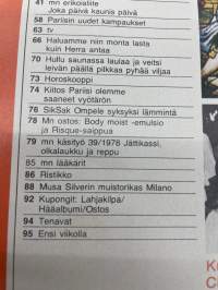 Me Naiset 1978 nr 39 (28.9.), Heralat, Irma Tapio - laulava papin vaimo, Mathilda - Hvitträskin rakkausdraama, neljäkymmentä päivää Marilynin kanssa 4. Jakso