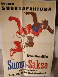 Suomi-Saksa yleisurheilumaaottelu 1940 Stadionilla - Sodan lehdet dokumentti 14 -juliste, uustuotantoa / poster, reprint