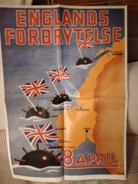 Englands forbrytelse 8 April juliste Sodan lehdet dokumentti 10 -juliste, uustuotantoa