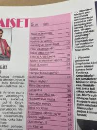 Me Naiset 1985 nr 5 (29.1.), Katriina ja Veikko Vuoristo, Vateva, erotiikka, Olen viikonloppuäiti