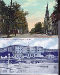 USA -  vanhempia postikortteja 16 kpl. Ei-kulkeneita. **