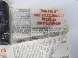 Maa ja Metalli 1975 nr 2 -Valmet Oy asiakaslehti, 1502 käyttökokeissa, Traktori- ja metsäkonemyynti 1975, Koneurakoitsija Iikka Muhonen, Auno Hakala Valmetin värit