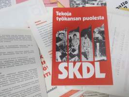 Kaarina SKDL + SDP (+ vähän muidenkin puolueiden) vaalimateriaalia 1960 ja -70 luvuilta, erä