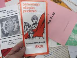 Kaarina SKDL + SDP (+ vähän muidenkin puolueiden) vaalimateriaalia 1960 ja -70 luvuilta, erä