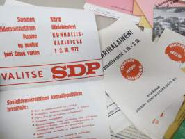Kaarina SKDL + SDP (+ vähän muidenkin puolueiden) vaalimateriaalia 1960 ja -70 luvuilta, erä