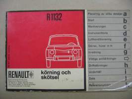 Renault R 1132 körning och skötsel -ohjekirja ruotsiksi