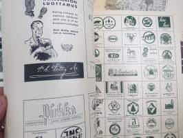 Kauppias -lehtiä noin 40 kpl erä vv. 1942-53, lehdissä runsas sisältö ja ajankuvaa, paljon mainoksia, tuotemerkkejä, asia-artikkeleita, pula-ajan asiaa yms.