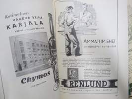 Kauppias -lehtiä noin 40 kpl erä vv. 1942-53, lehdissä runsas sisältö ja ajankuvaa, paljon mainoksia, tuotemerkkejä, asia-artikkeleita, pula-ajan asiaa yms.