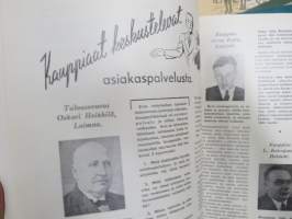 Kauppias -lehtiä noin 40 kpl erä vv. 1942-53, lehdissä runsas sisältö ja ajankuvaa, paljon mainoksia, tuotemerkkejä, asia-artikkeleita, pula-ajan asiaa yms.