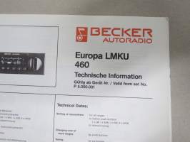 Becker Europa LMKU 460 - Technische Information / Technical Data -tekniset tiedot, kytkennät, korjaus, varaosat