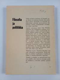 Filosofia ja politiikka : Poliittisen ja sosiaalisen ajattelun perusteiden kehityksestä
