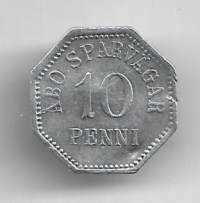 Poletti - Turun Raitiotiet  10 penniä / Åbo Spårväg 10 penni