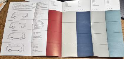 vw transporter 1963 värikartta.