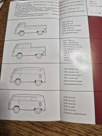 vw transporter 1963 värikartta.