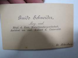 Guido Schneider, luonnontieteilijä, Pietari, Helsinki, Riika, Tartu -visiittikorttivalokuva / carte de visite / cdv