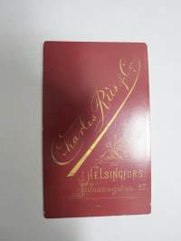 Gustaf af Geijerstam, Atelier Charles Riis &amp; Co, Helsingfors, 1887 -visiittikorttivalokuva / carte de visite / cdv