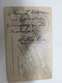 Rudolf O. Buri, Jenan yliopisto (Universität Jena), kuva omistettu suomalaiselle D.A. Wikströmille, -visiittikorttivalokuva / carte de visite / cdv