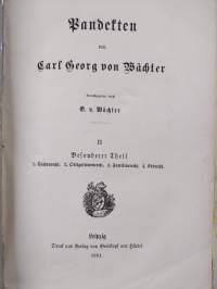 Pandekten : Bd. II: Besonderer Theil : 1. Sachenrecht ; 2. Obligationenrecht ; 3. Familienrecht ; 4. Erbrecht