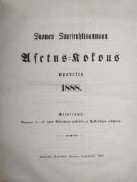 Suomen suuriruhtinanmaan asetus-kokous : Wuodelta 1888 -Suomen asetuskokoelma 1888