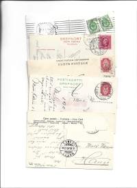 1900- luvun alun purjehduskortteja  postikortti kulkenut  5 kpl erä