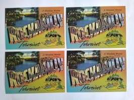 Rockabillyterveiset EX LIBRIS postikortti 4 kpl