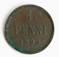 1 penni 1892