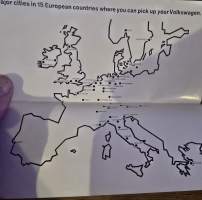 vw tourist car delivery programme.  matkailuohjelma eurooppaan. 1/67