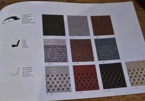 volkswagen 1300 väri- ja verhoilukartta. 8/65