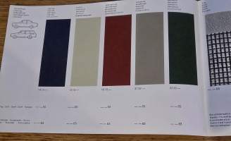 volkswagen 1500 A+ variant 1500 väri- ja verhoilukartta. 1/66